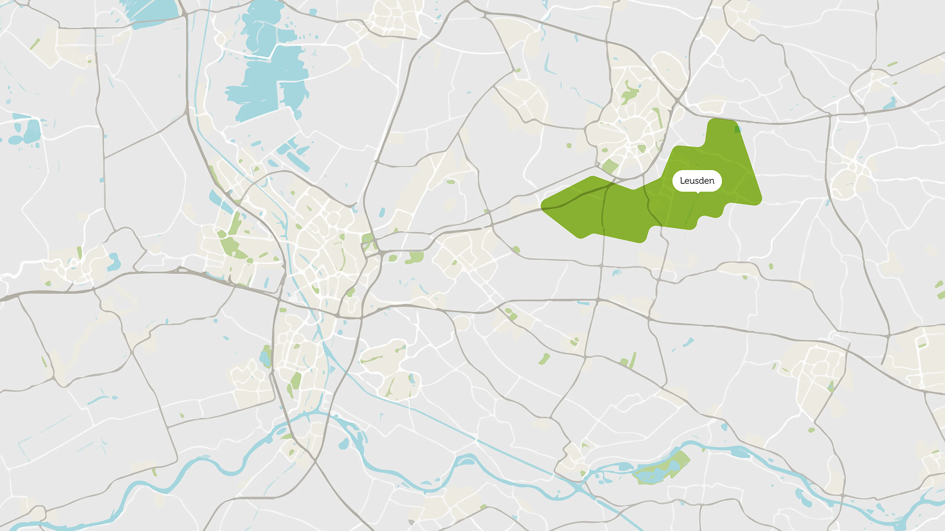 Kaart met aanduiding van de gemeente Leusden