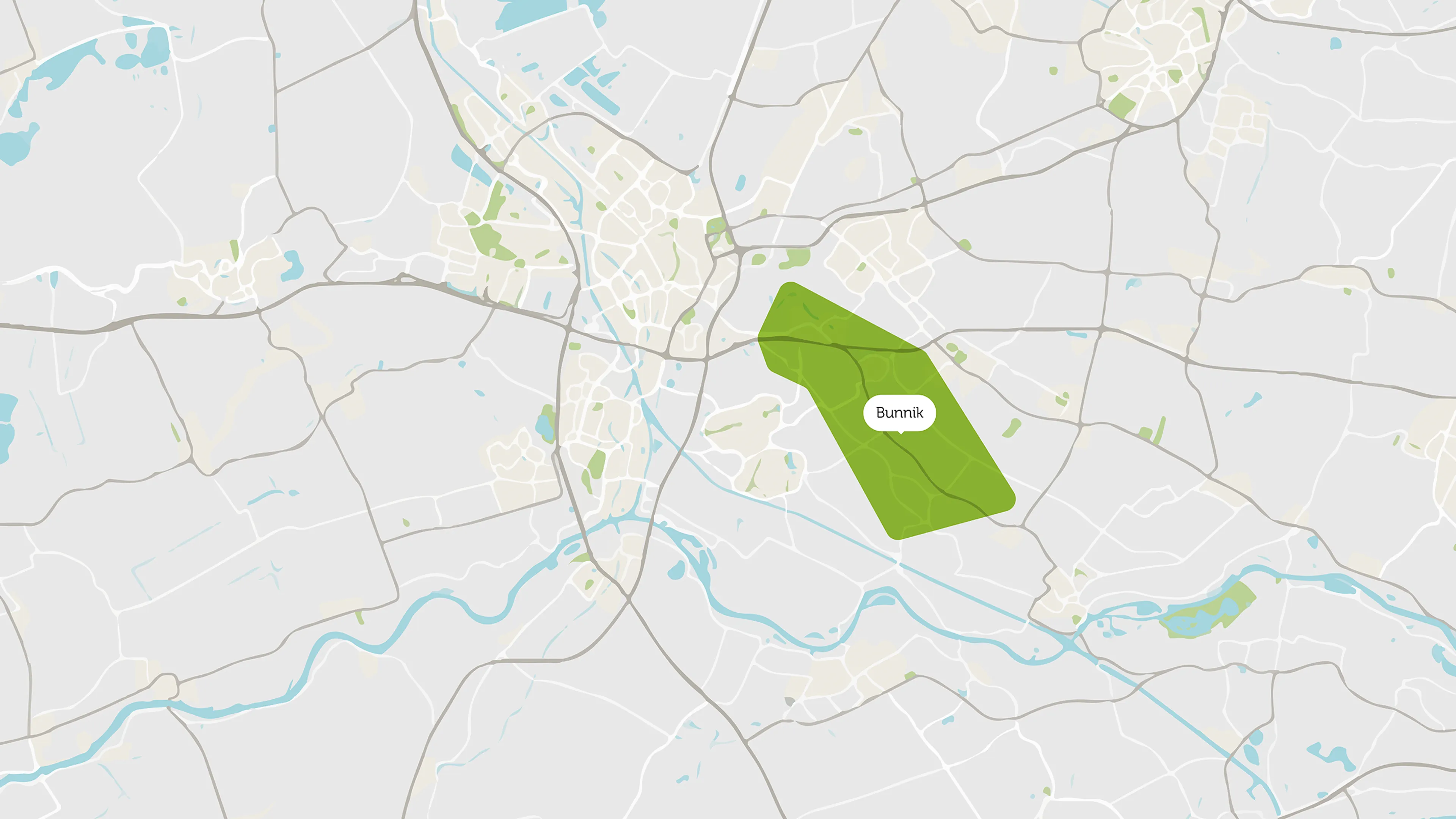 Kaart met aanduiding van de gemeente Bunnik