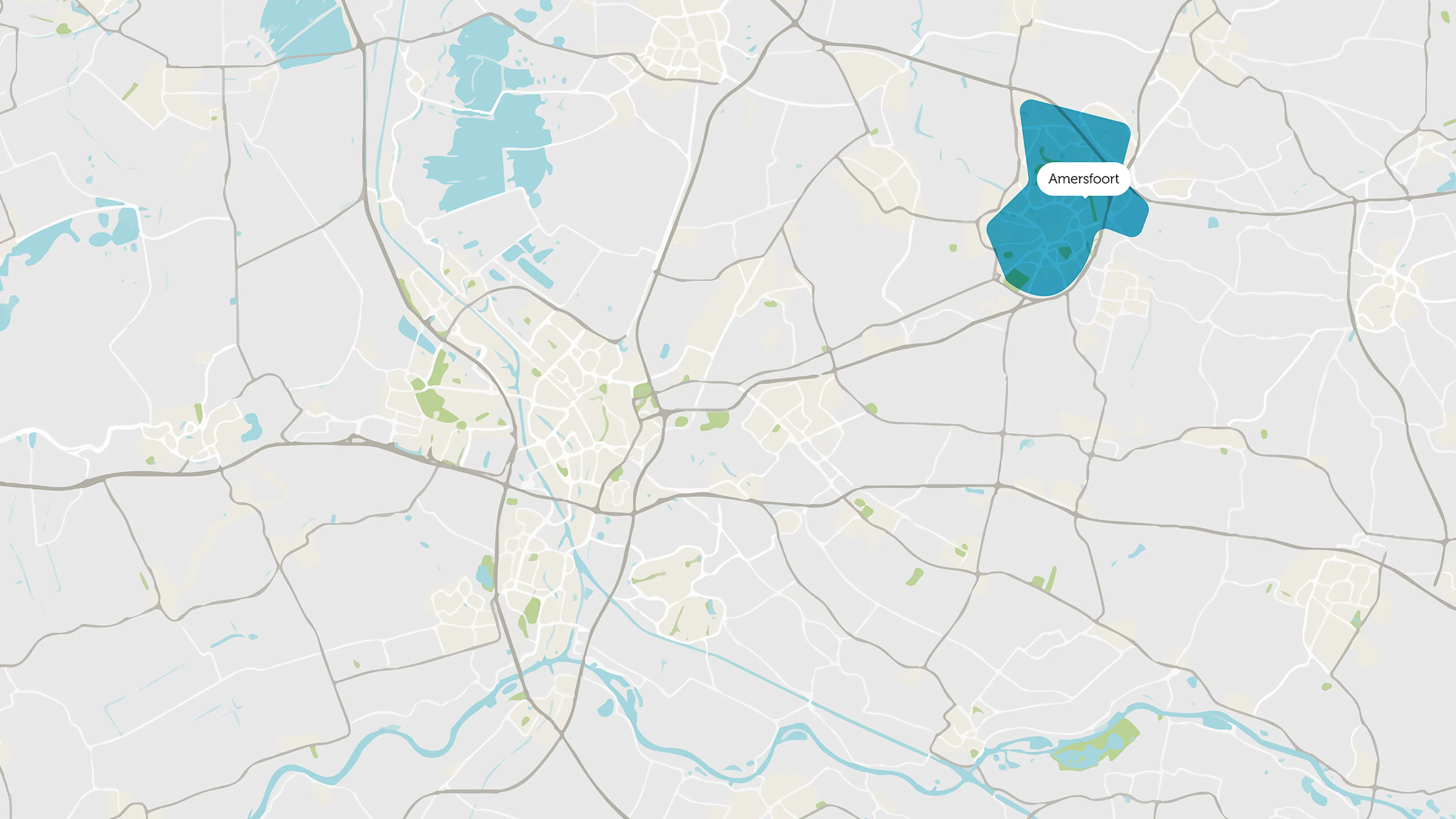 Kaart met aanduiding van de gemeente Amersfoort
